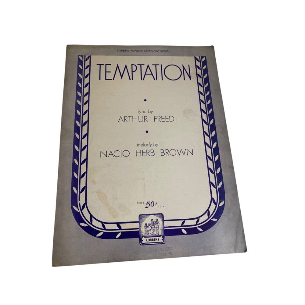 1933 Temptation Sheet Music Arthur Freed Nacio Herb Brown